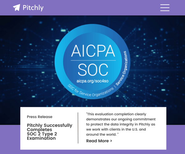 Pitchly Successfully Completes SOC 2 Type 2 Examination